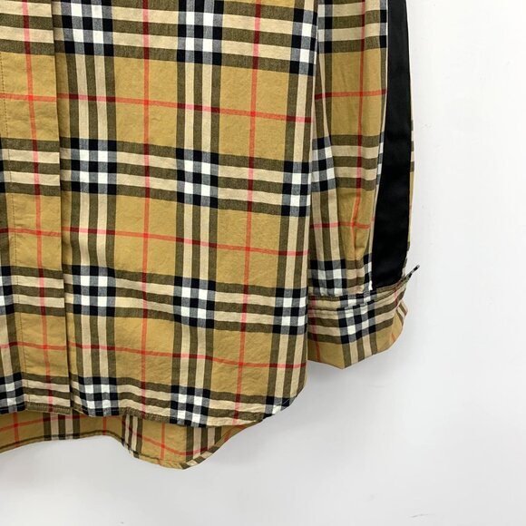 Burberry Brown Checkered Long-Sleeve Shirt Button-Up Size S UK 6 100% Cotton Cla - Picture 5 of 7